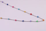 Rainbow Necklace, made from solid Sterling Silver, Length Adjustable Chain