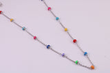 Rainbow Necklace, made from solid Sterling Silver, Length Adjustable Chain