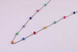 Rainbow Necklace, made from solid Sterling Silver, Length Adjustable Chain