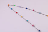 Rainbow Necklace, made from solid Sterling Silver, Length Adjustable Chain