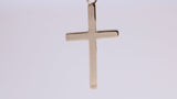 Simple 33 mm Long Cross Together with 18 Inch Long Chain, Made from Solid Yellow Gold with High Polished Finish