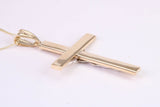 35 mm Long Two Tone Crucifix Necklace Together with 18 Inch Long Chain, Made from Solid Yellow Gold with High Polished Finish