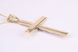 35 mm Long Two Tone Crucifix Necklace Together with 18 Inch Long Chain, Made from Solid Yellow Gold with High Polished Finish