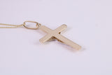 Two Tone Crucifix Necklace Together with 18 Inch Long Chain, Made from Solid Yellow Gold with High Polished Finish
