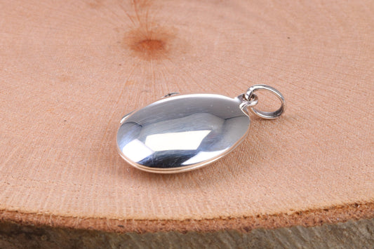 23 mm Long Oval Shaped Locket, Made from Solid Sterling Silver