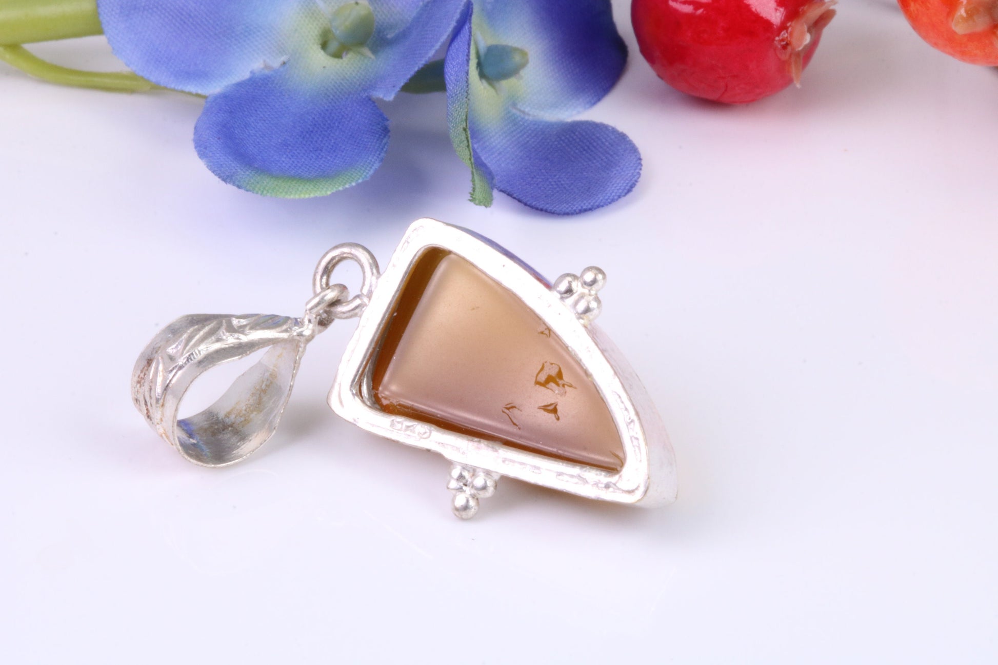 Large Brown Agate Pendant set in Sterling Sterling Silver
