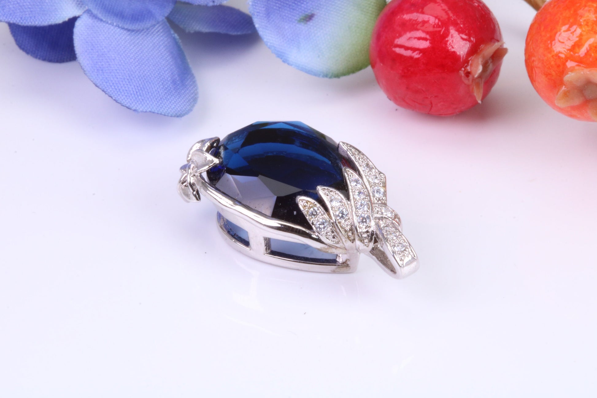 Very Dressy Sterling Silver C Z set Pendant
