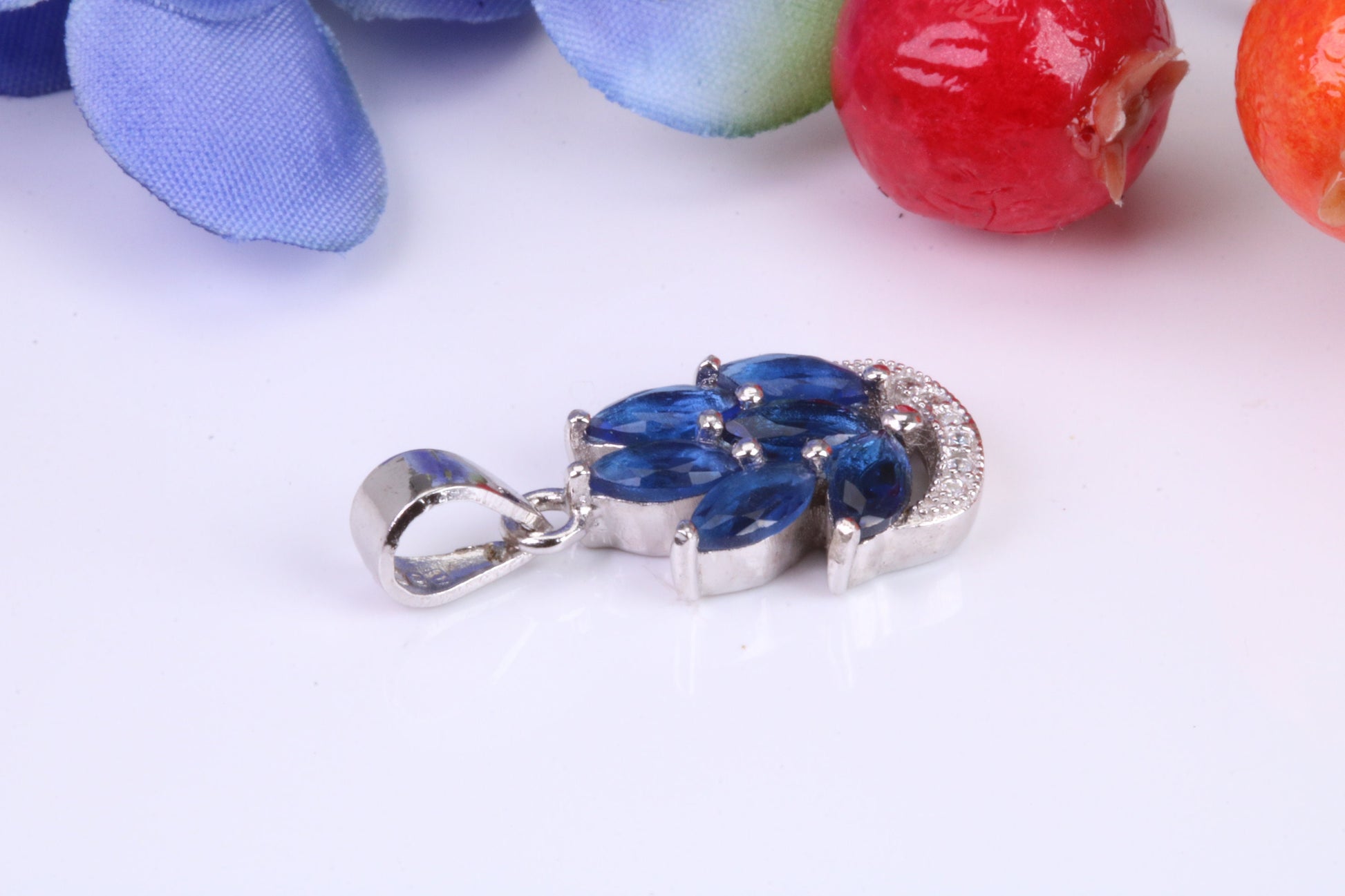 Sterling Silver Dressy C Z set Pendant