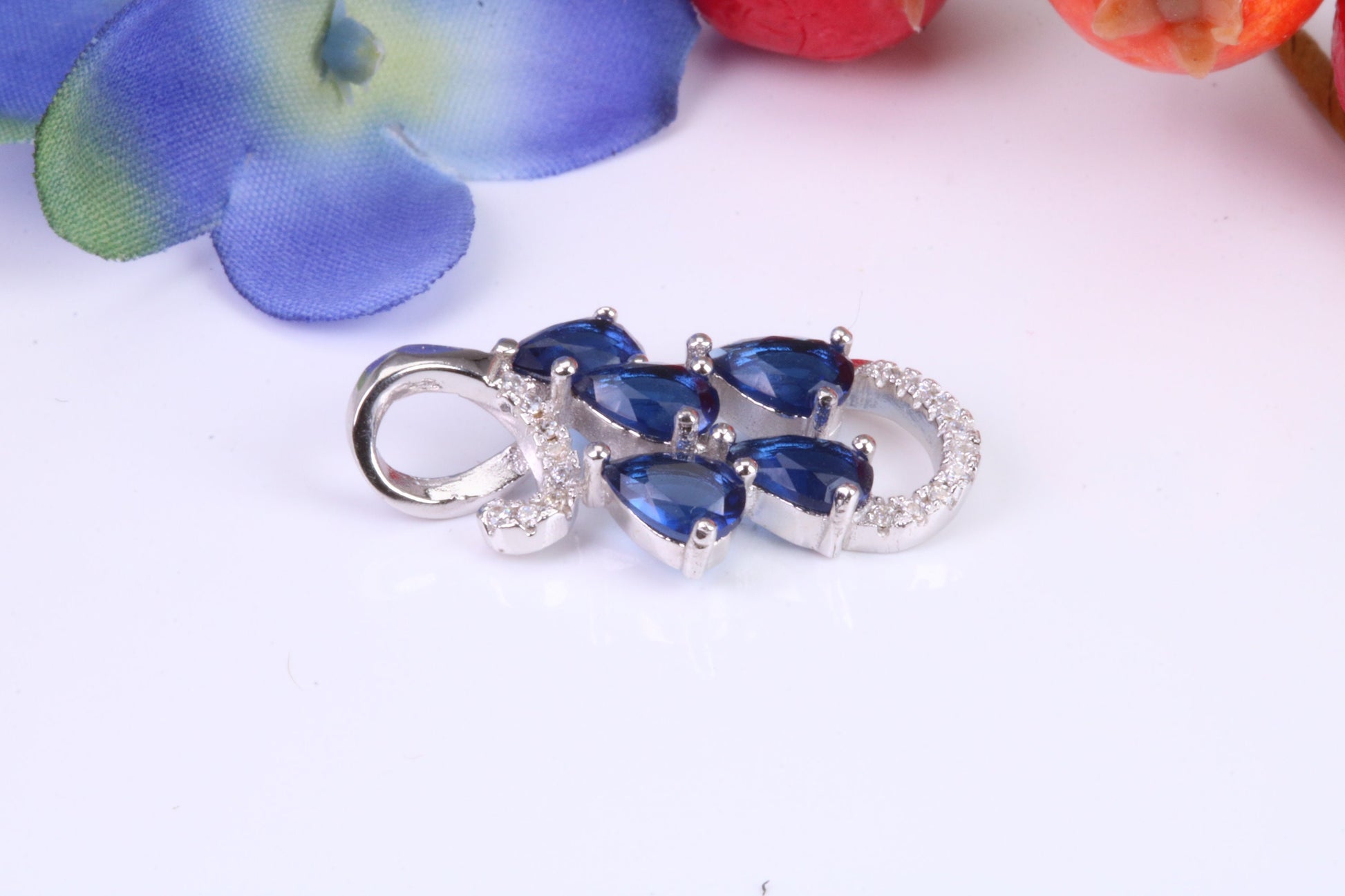 Sterling Silver Dressy C Z set Pendant