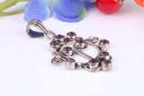 Real Amethyst set Sterling Silver Pendant