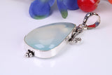 Very large Green Agate Pendant set in Sterling Silver