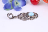 Blue Agate Pendant set in Sterling Silver