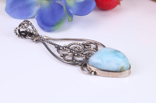 Sterling Silver Blue Agate Pendant