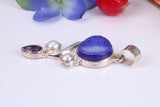 Very Large Multi Gemstones Pendant in Sterling Silver