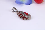 Red Agate and Marcasite set Pendant in Sterling Silver
