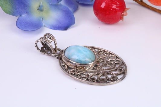 Sterling Silver Blue Agate set Pendant