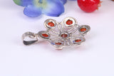 Real Ruby set Chakra Pendant set in Sterling Silver