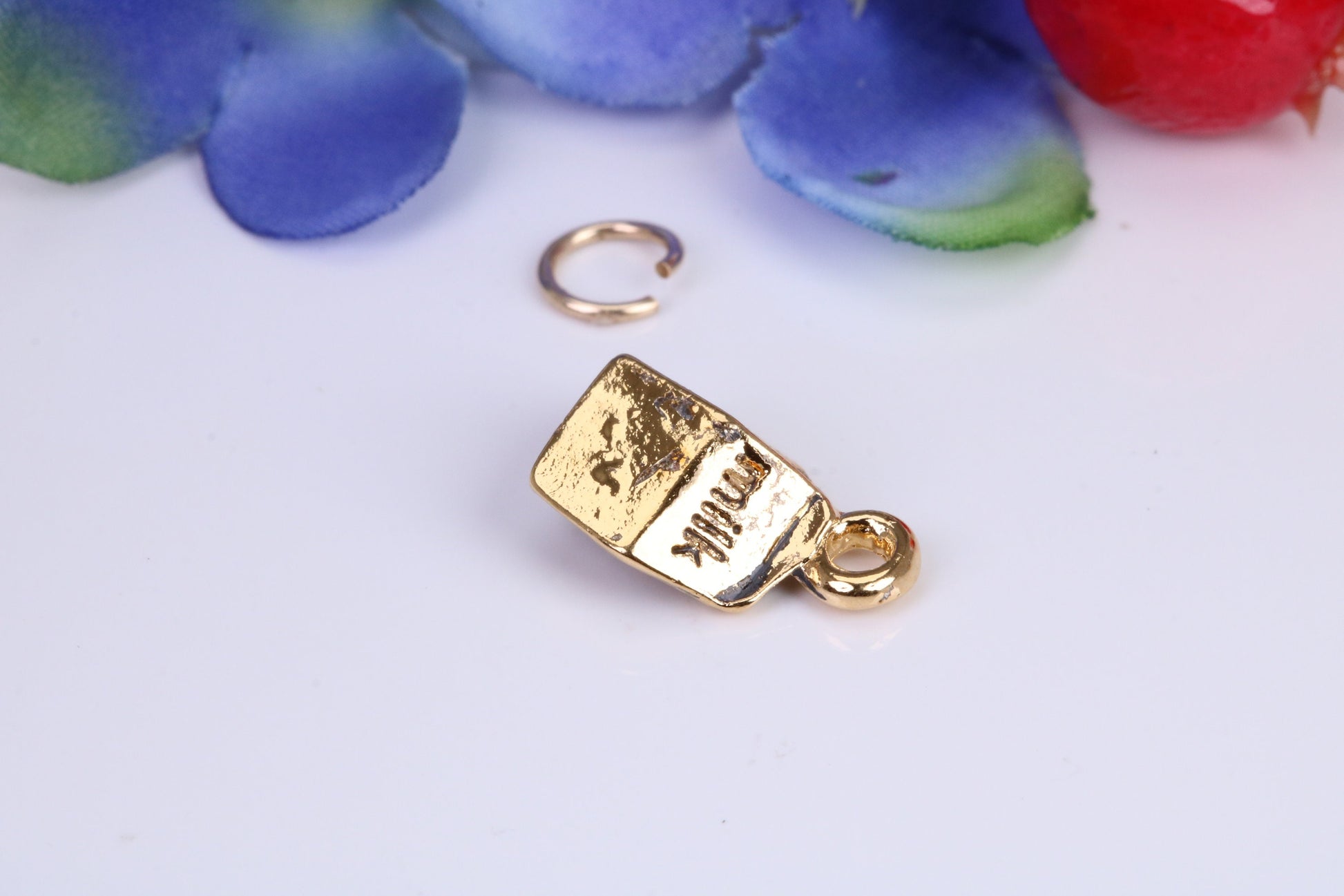 Milk Carton Charm, Traditional Charm, Made from Solid Cast Yellow Gold, British Hallmarked