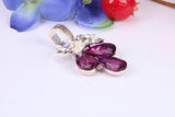 Real Amethyst and C Z set Dressy Sterling Silver Pendant