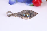 Real Amethyst Crystal Pendant in Sterling Silver