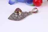 Real Amethyst Crystal Pendant in Sterling Silver