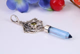 Blue Topaz and Amethyst set Sterling Silver Pendant