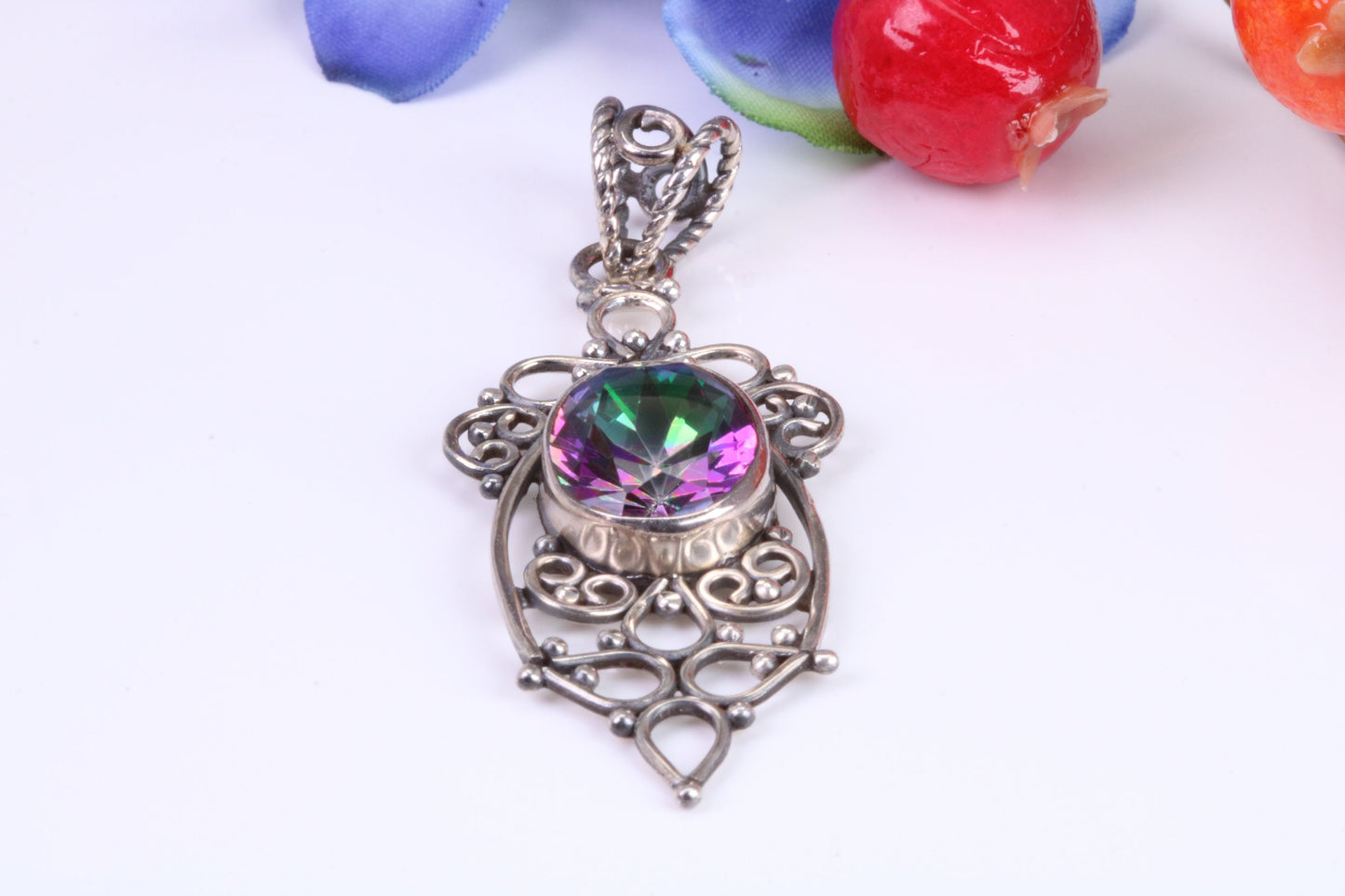Sterling Silver Real Mystic Topaz Pendant