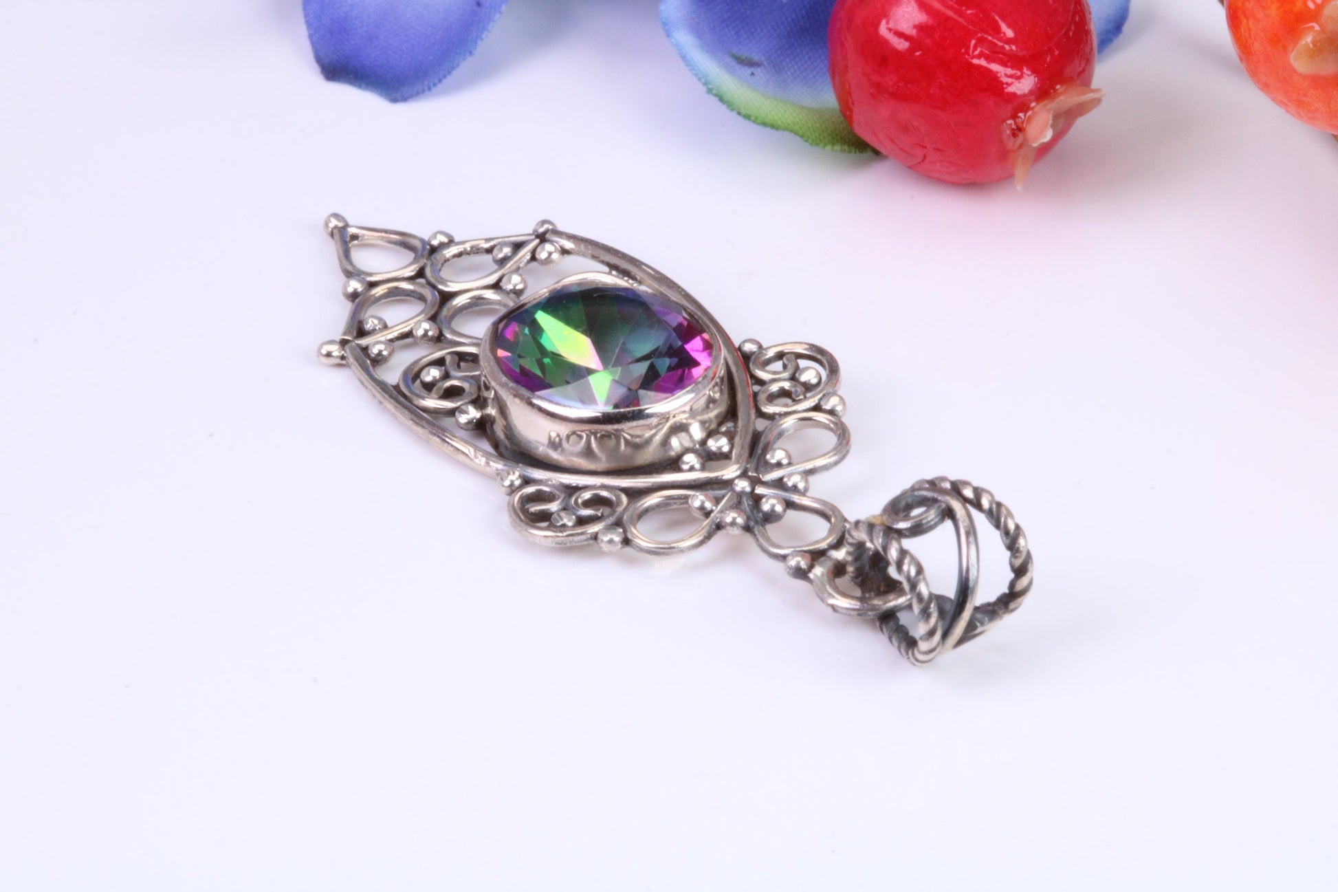 Sterling Silver Real Mystic Topaz Pendant