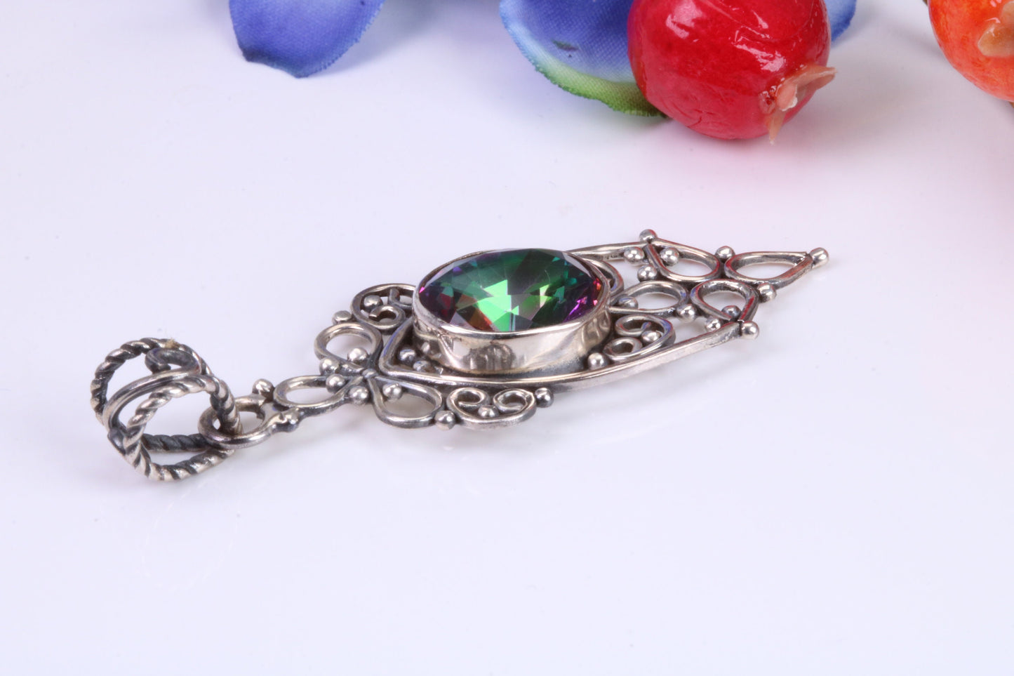 Sterling Silver Real Mystic Topaz Pendant