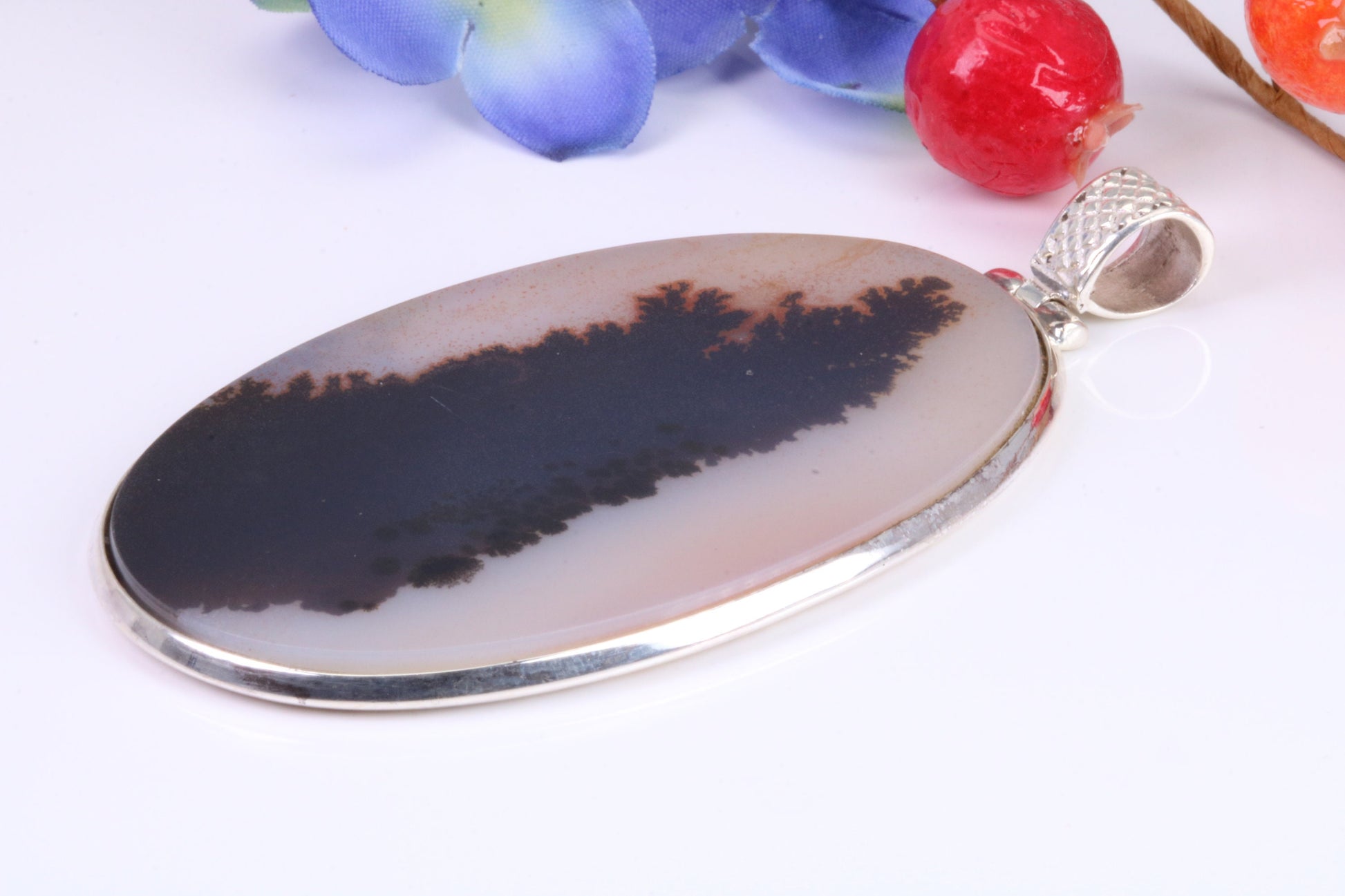 Very Large Wild Horse Magnesite Pendant set in Sterling Silver