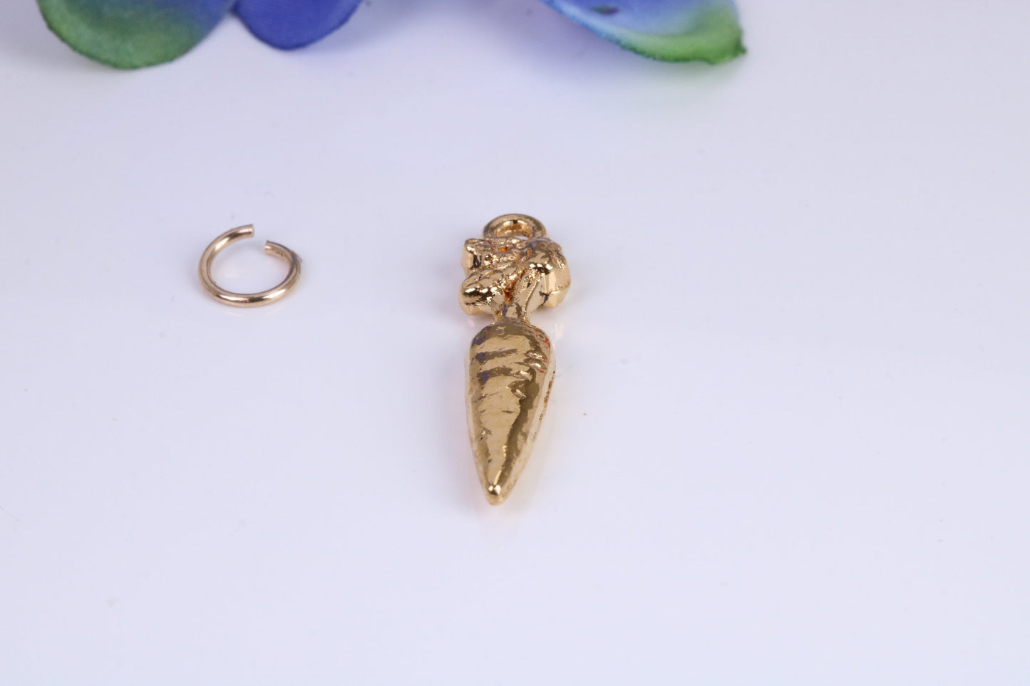 Carrot Charm, Traditional Charm, Made from Solid Cast Yellow Gold, British Hallmarked