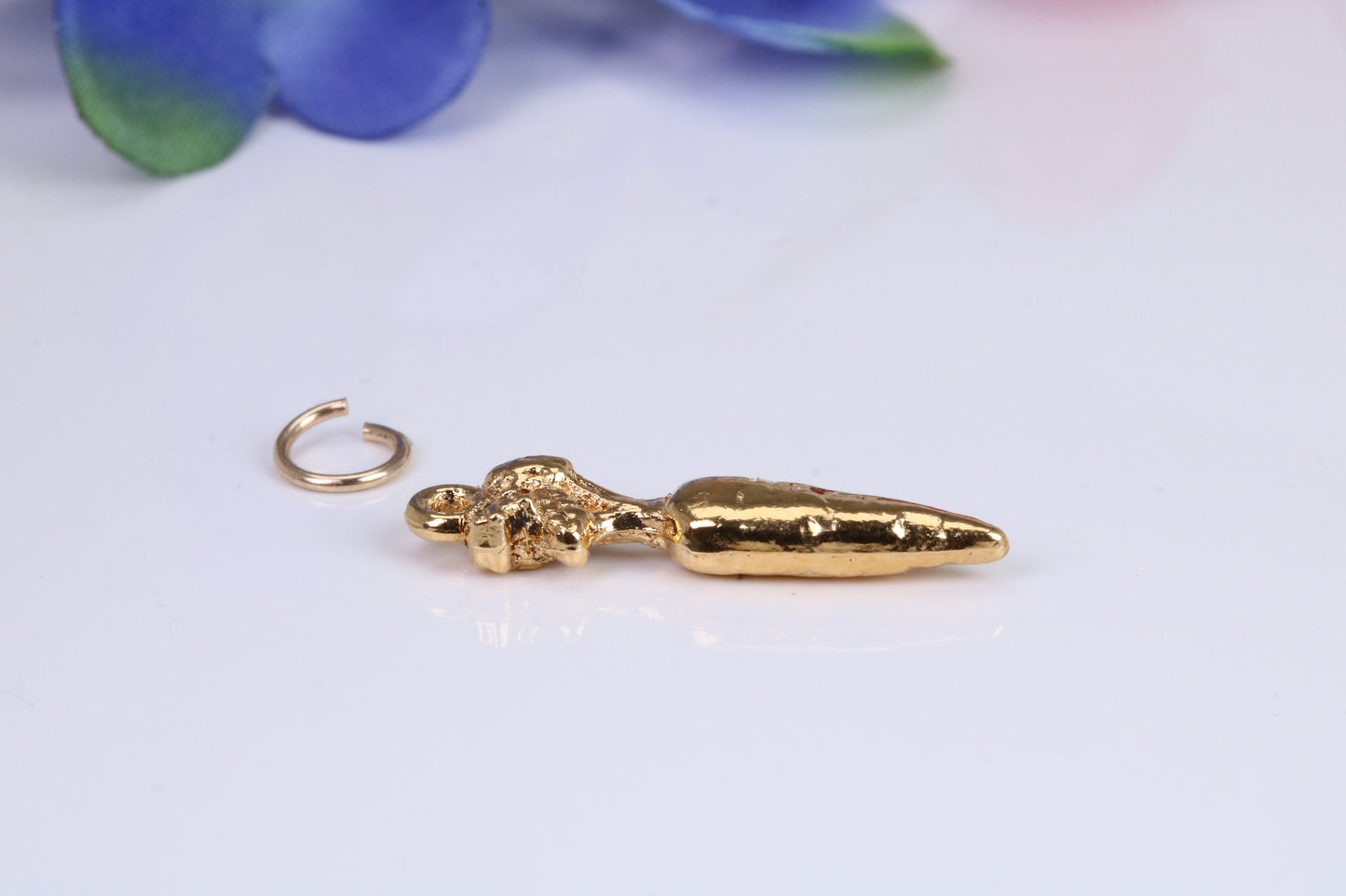 Carrot Charm, Traditional Charm, Made from Solid Cast Yellow Gold, British Hallmarked