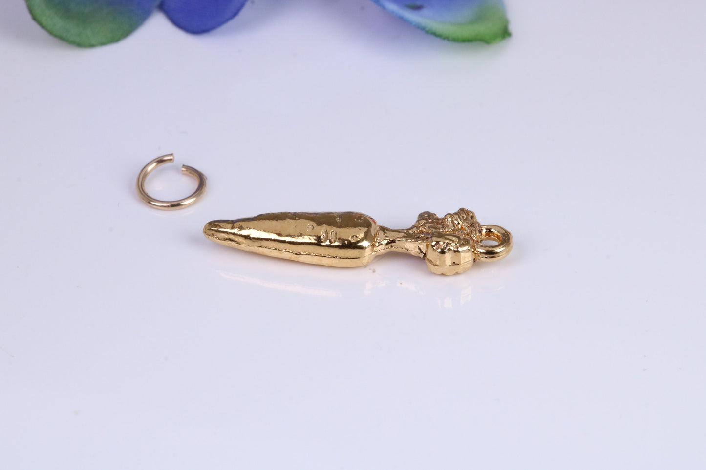 Carrot Charm, Traditional Charm, Made from Solid Cast Yellow Gold, British Hallmarked