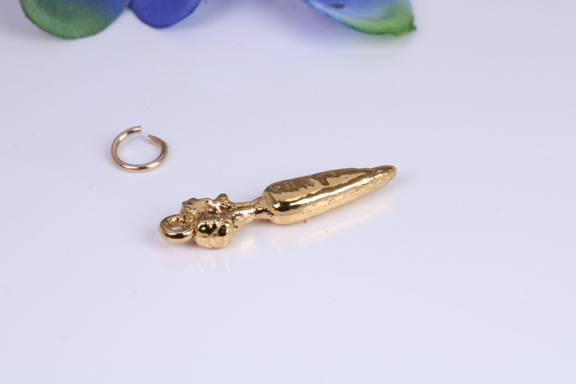 Carrot Charm, Traditional Charm, Made from Solid Cast Yellow Gold, British Hallmarked