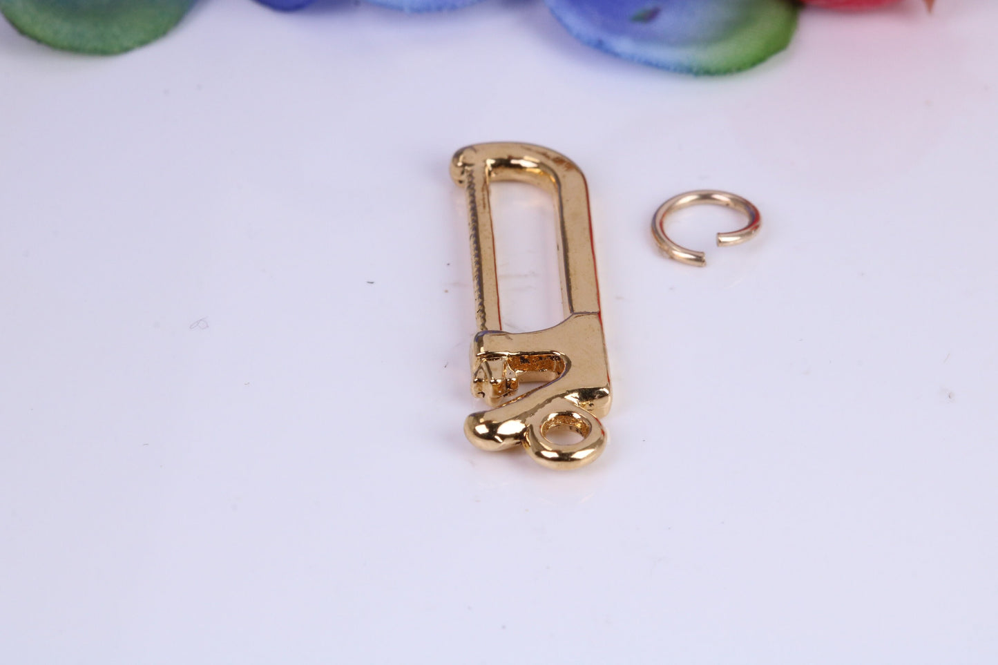 Hacksaw Charm, Traditional Charm, Made from Solid Cast Yellow Gold, British Hallmarked