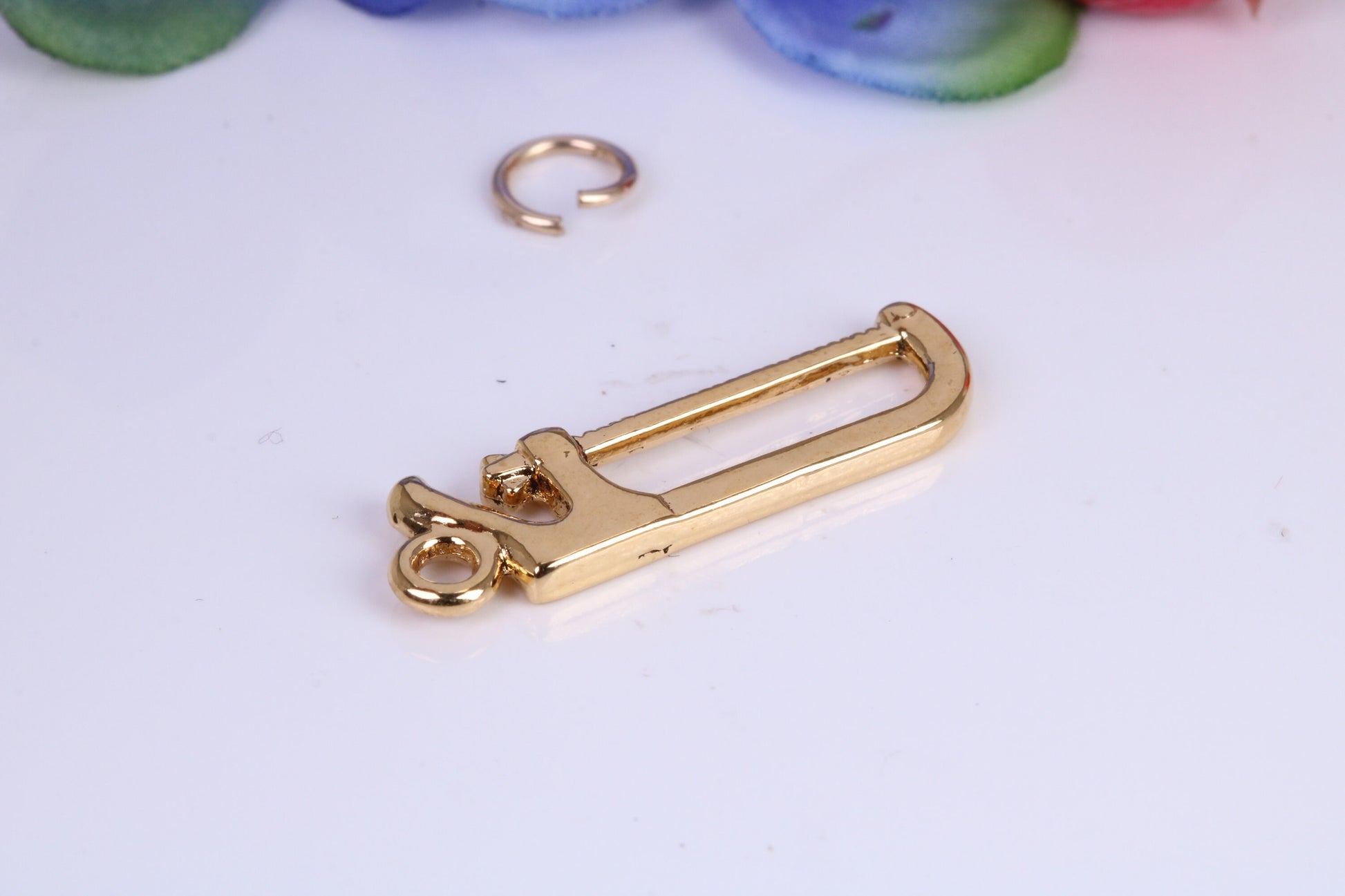 Hacksaw Charm, Traditional Charm, Made from Solid Cast Yellow Gold, British Hallmarked