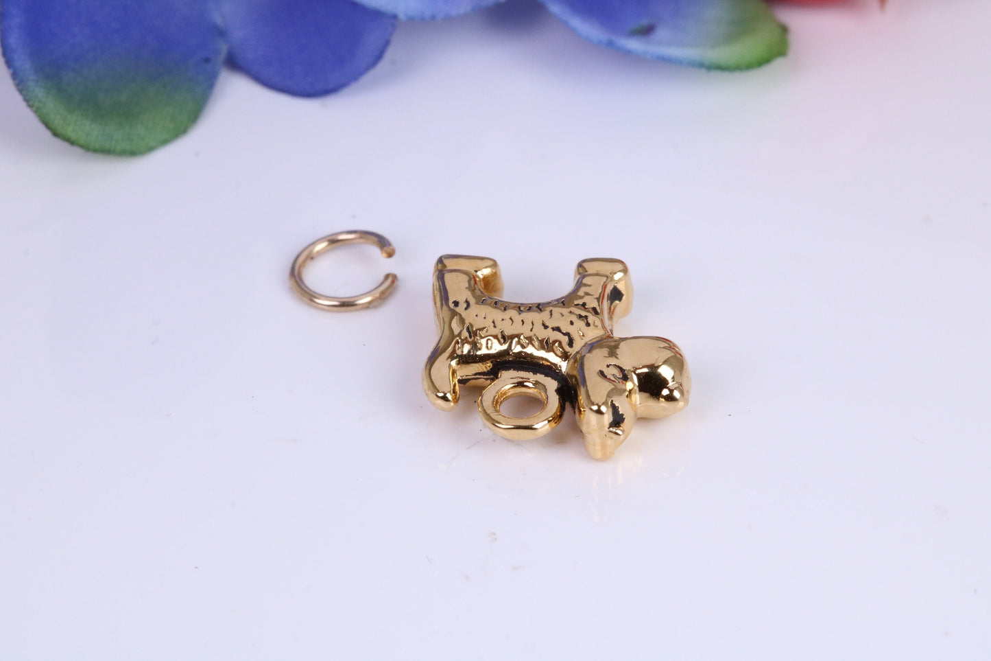 Dog Charm, Traditional Charm, Made from Solid Yellow Gold, British Hallmarked