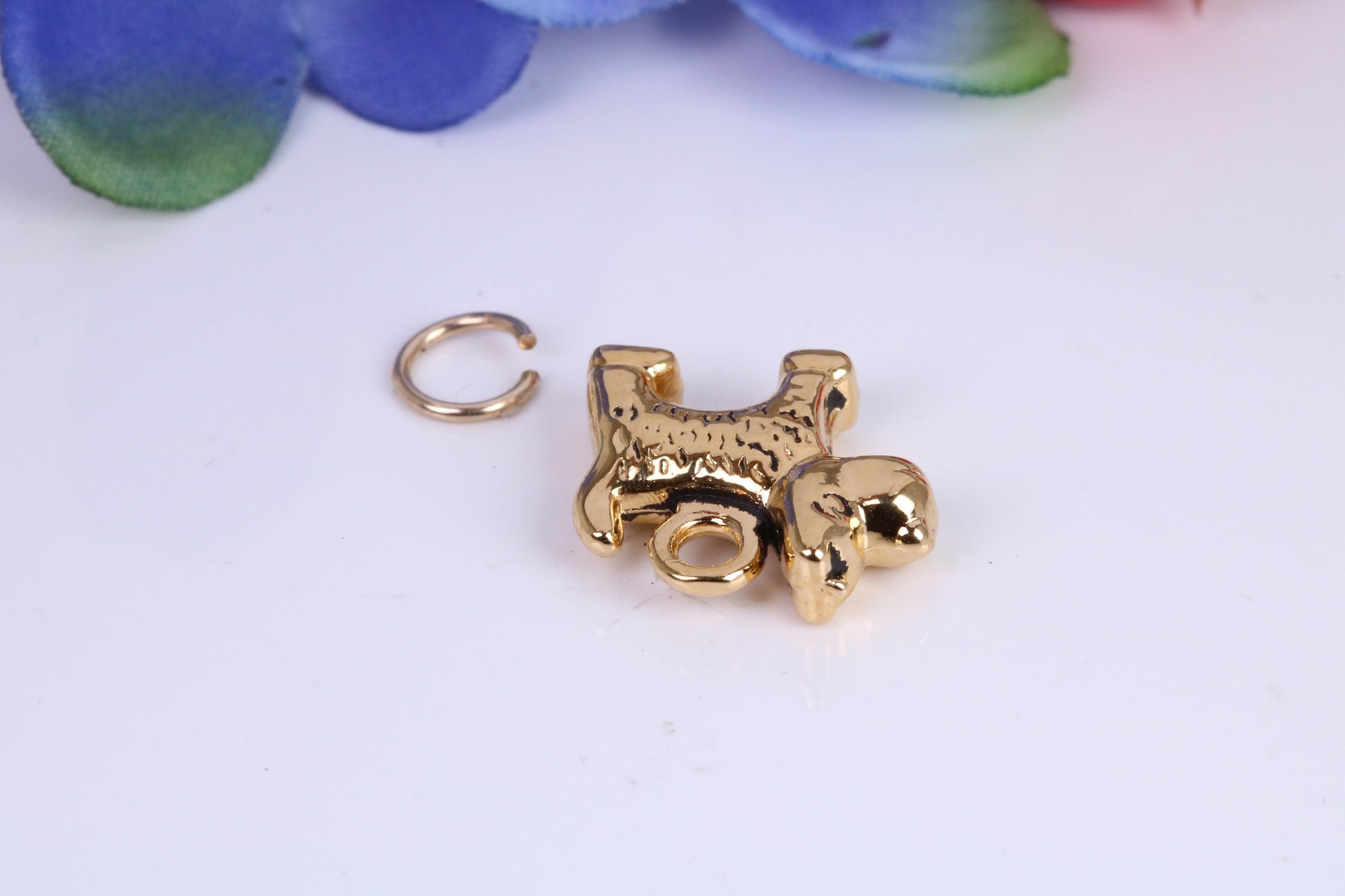 Dog Charm, Traditional Charm, Made from Solid Yellow Gold, British Hallmarked