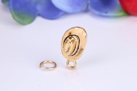 Cowboy Hat Charm, Traditional Charm, This charm is made from solid cast Yellow Gold British Hallmarked