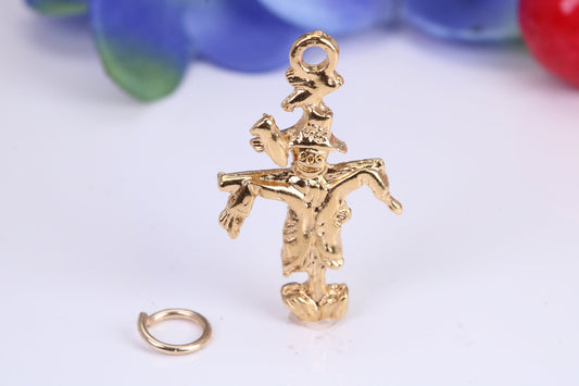 Scarecrow Charm, Traditional Charm, Made from Solid Cast Yellow Gold, British Hallmarked
