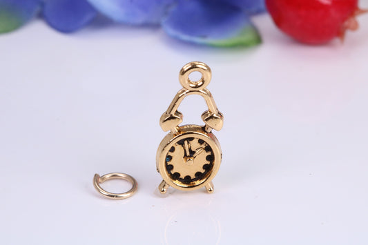 Mantle Clock Charm, Traditional Charm, Made from Solid Yellow Gold, British Hallmarked