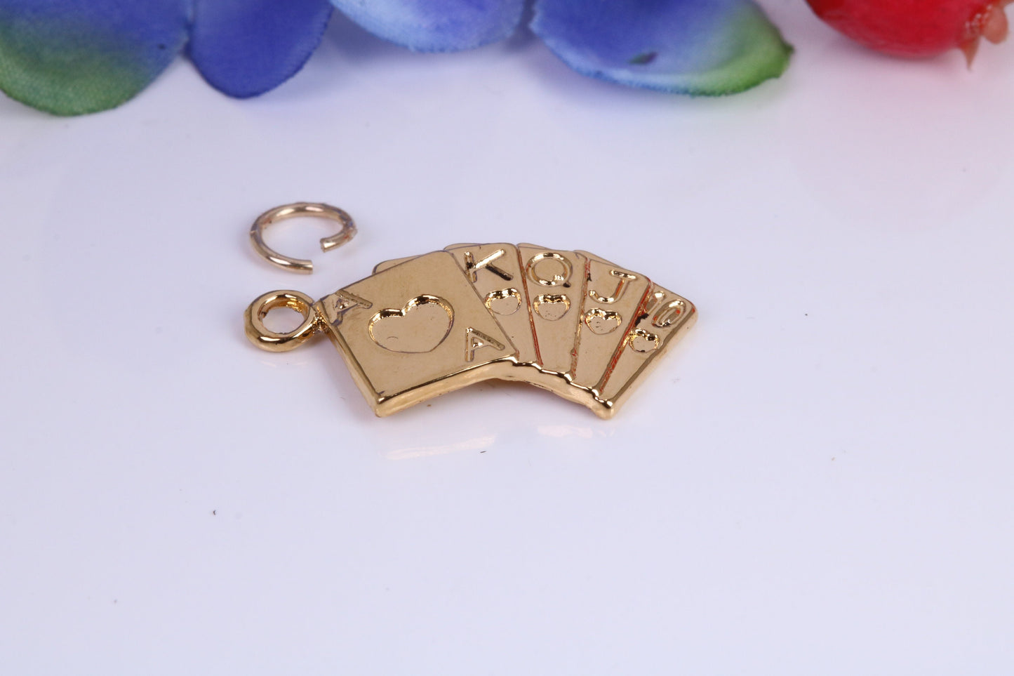 Playing Cards Charm, Traditional Charm, Made from Solid Cast Yellow Gold, British Hallmarked