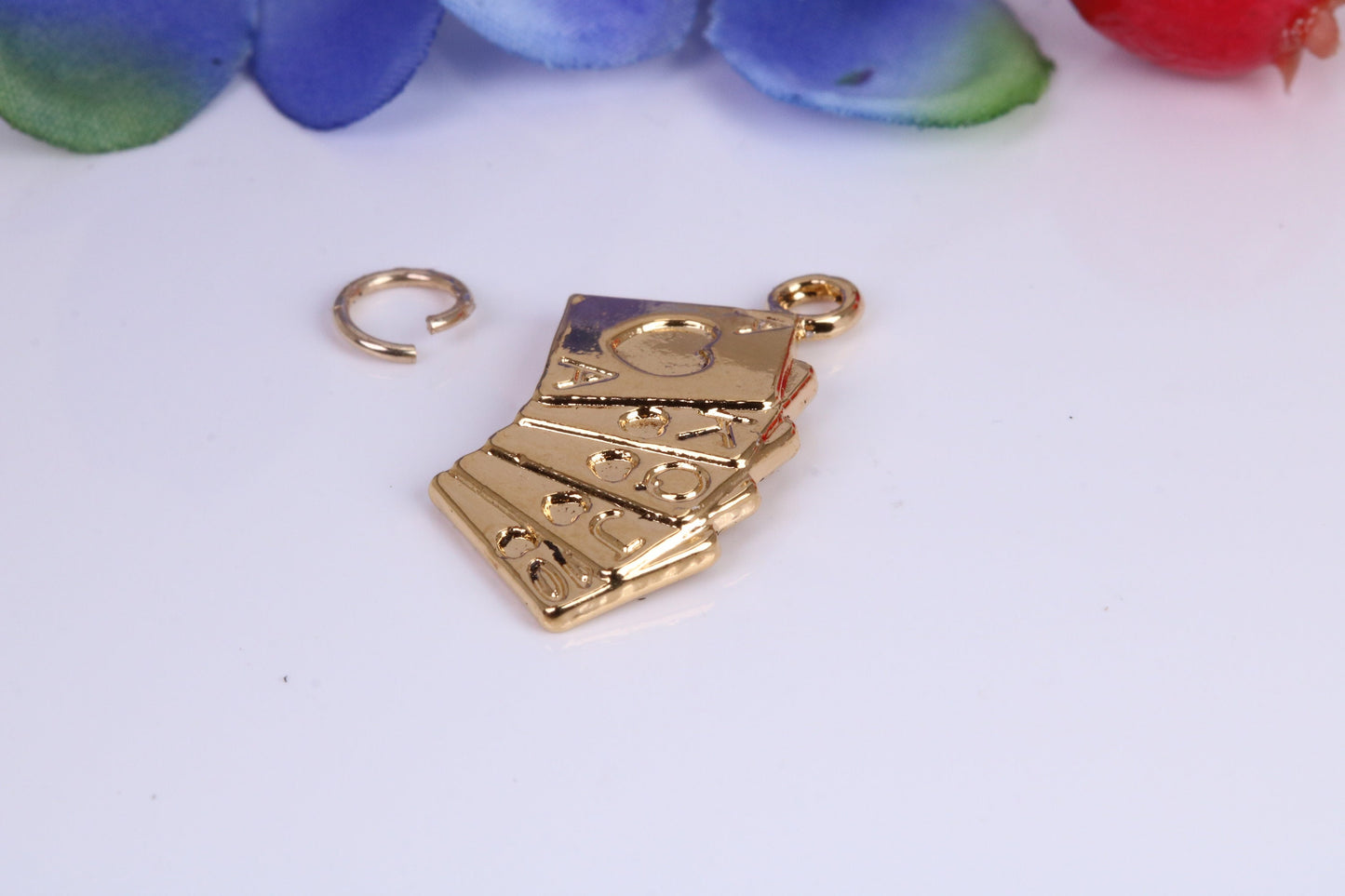 Playing Cards Charm, Traditional Charm, Made from Solid Cast Yellow Gold, British Hallmarked