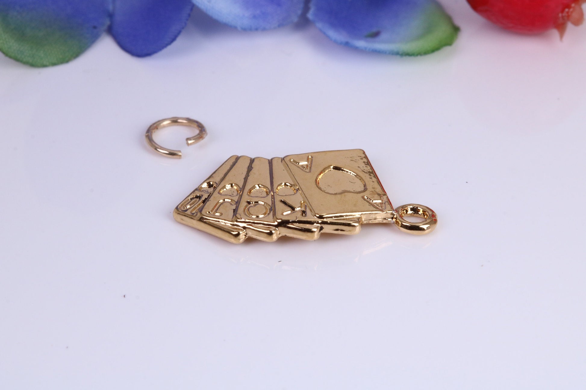 Playing Cards Charm, Traditional Charm, Made from Solid Cast Yellow Gold, British Hallmarked