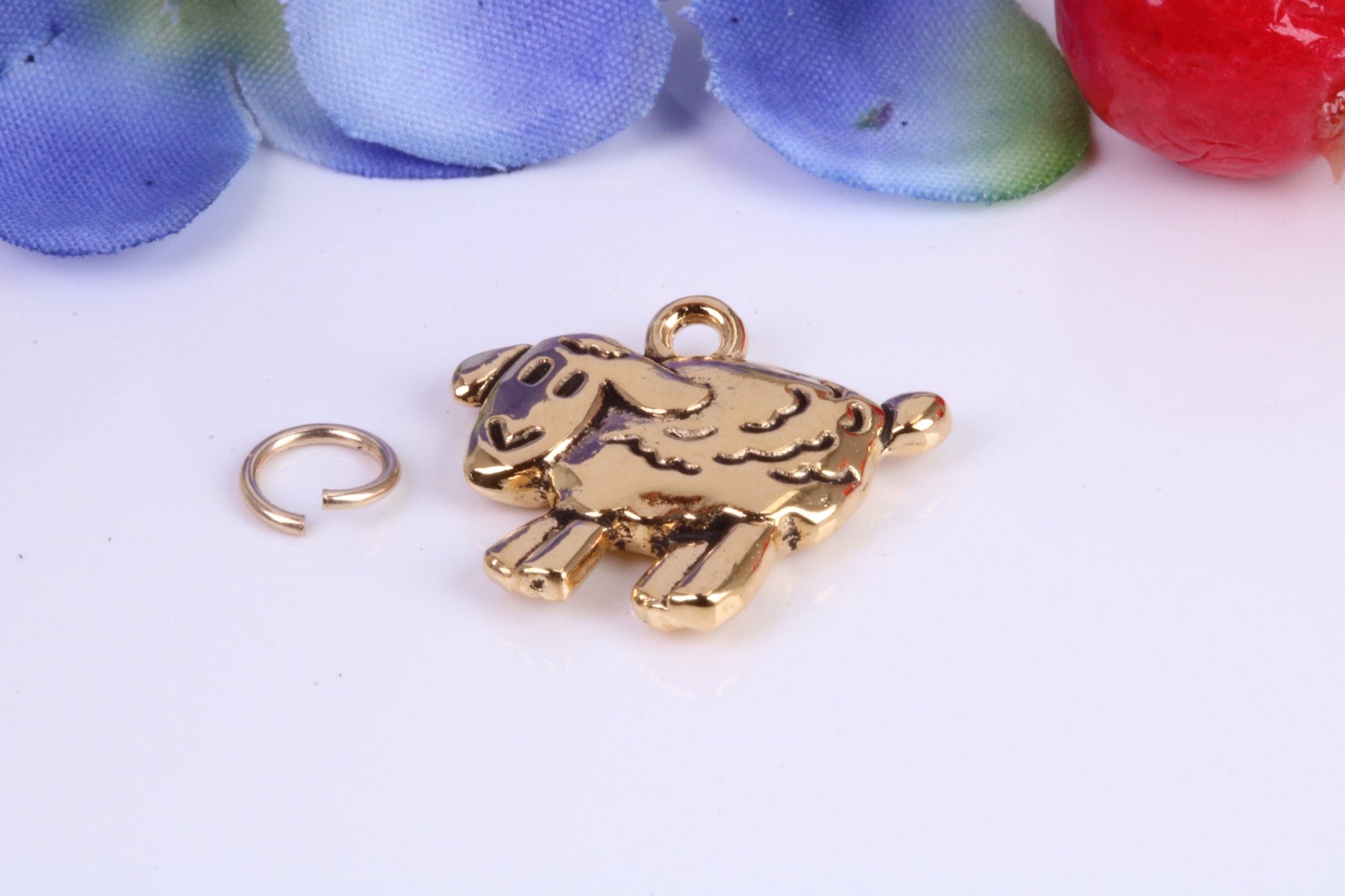 Sheep Charm, Traditional Charm, Made from Solid Cast Yellow Gold, British Hallmarked