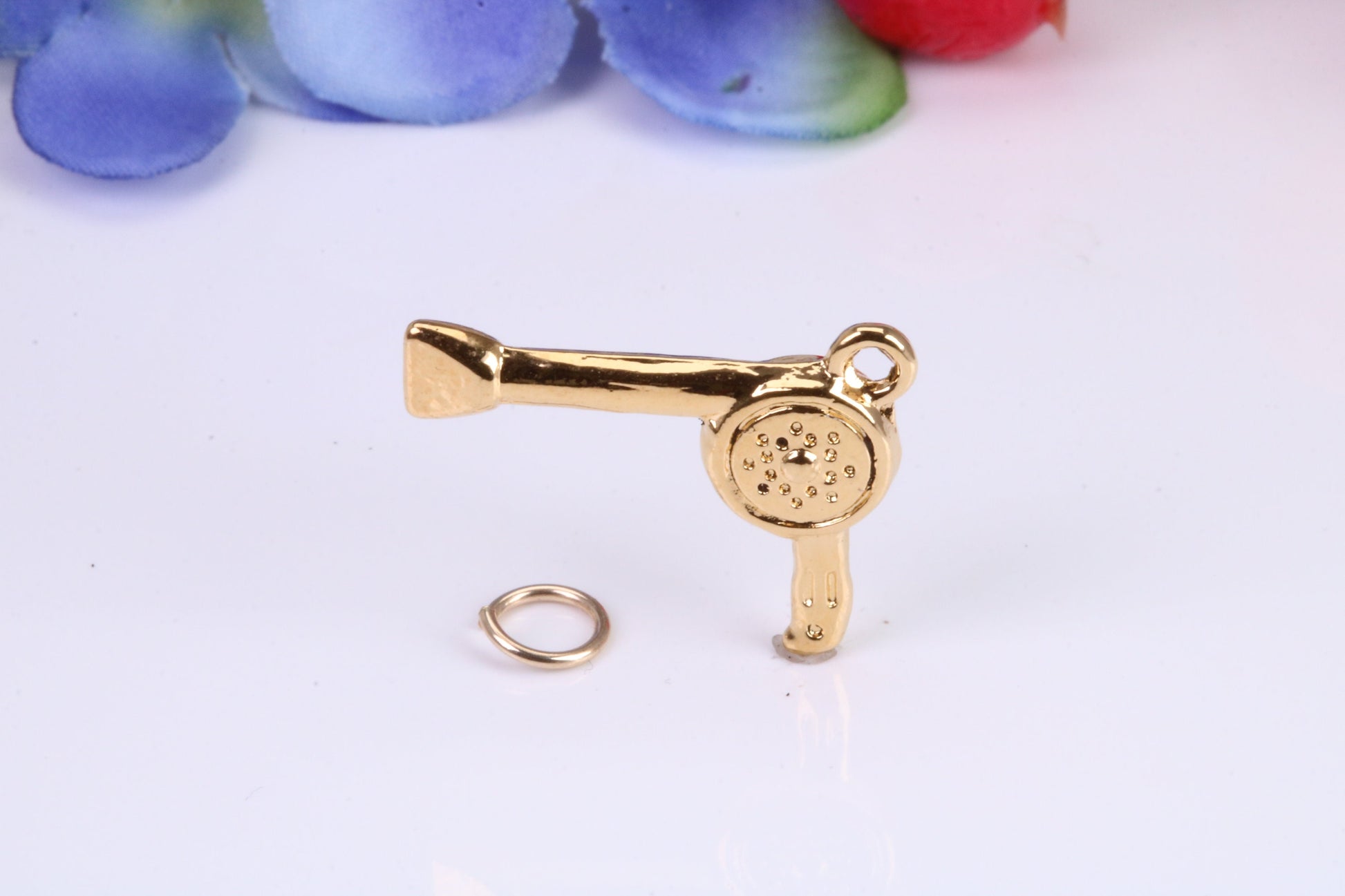 Hair Dryer Charm, Traditional Charm, Made from Solid Cast Yellow Gold, British Hallmarked