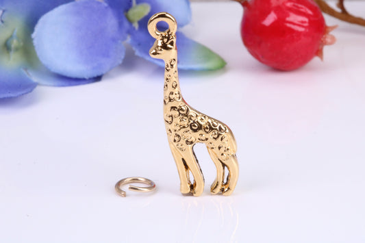 Giraffe Charm, Traditional Charm, Made from Solid Cast Yellow Gold, British Hallmarked