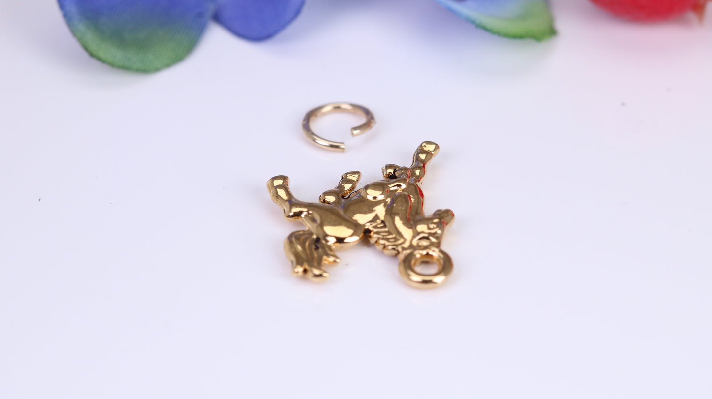 Horse Charm, Traditional Charm, Made from Solid Cast Yellow Gold, British Hallmarked