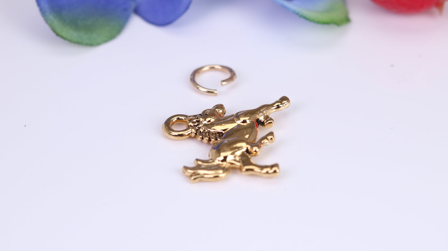 Horse Charm, Traditional Charm, Made from Solid Cast Yellow Gold, British Hallmarked