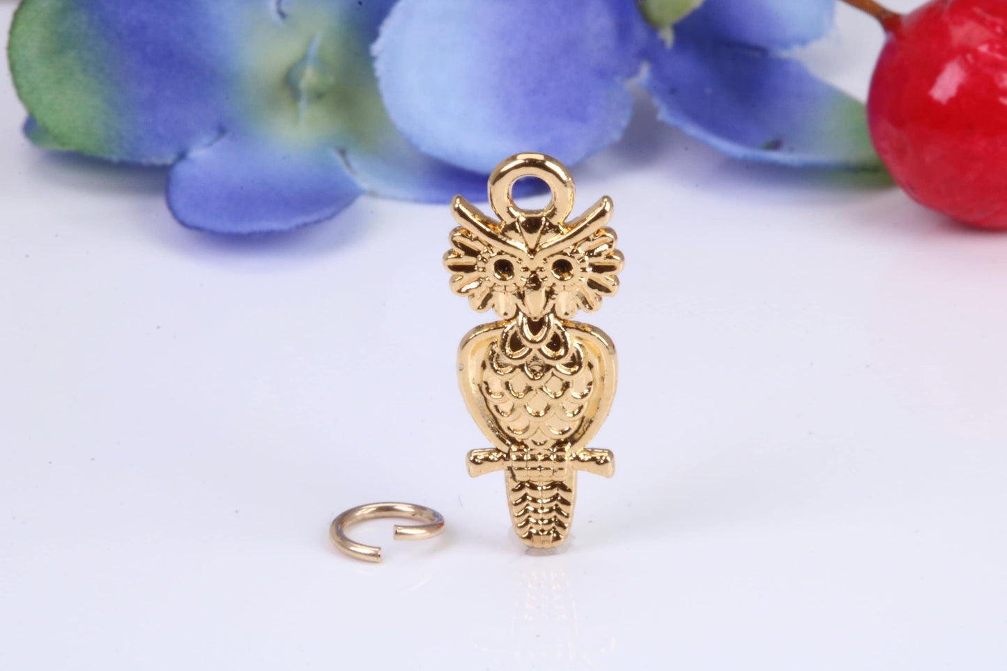 Owl Charm, Traditional Charm, Made from Solid Cast Yellow Gold, British Hallmarked